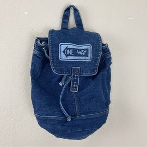 Vintsge Gitano 90s denim drawstring backpack